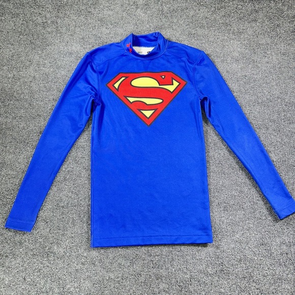 Under Armour SUPERMAN Shirt Mens Small Blue DC Comics Compression ALTER EGO Gym - Picture 1 of 9